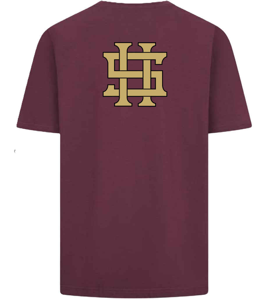 S&H PREMIUM RAW TEE BURGUNDY - Variante Prime